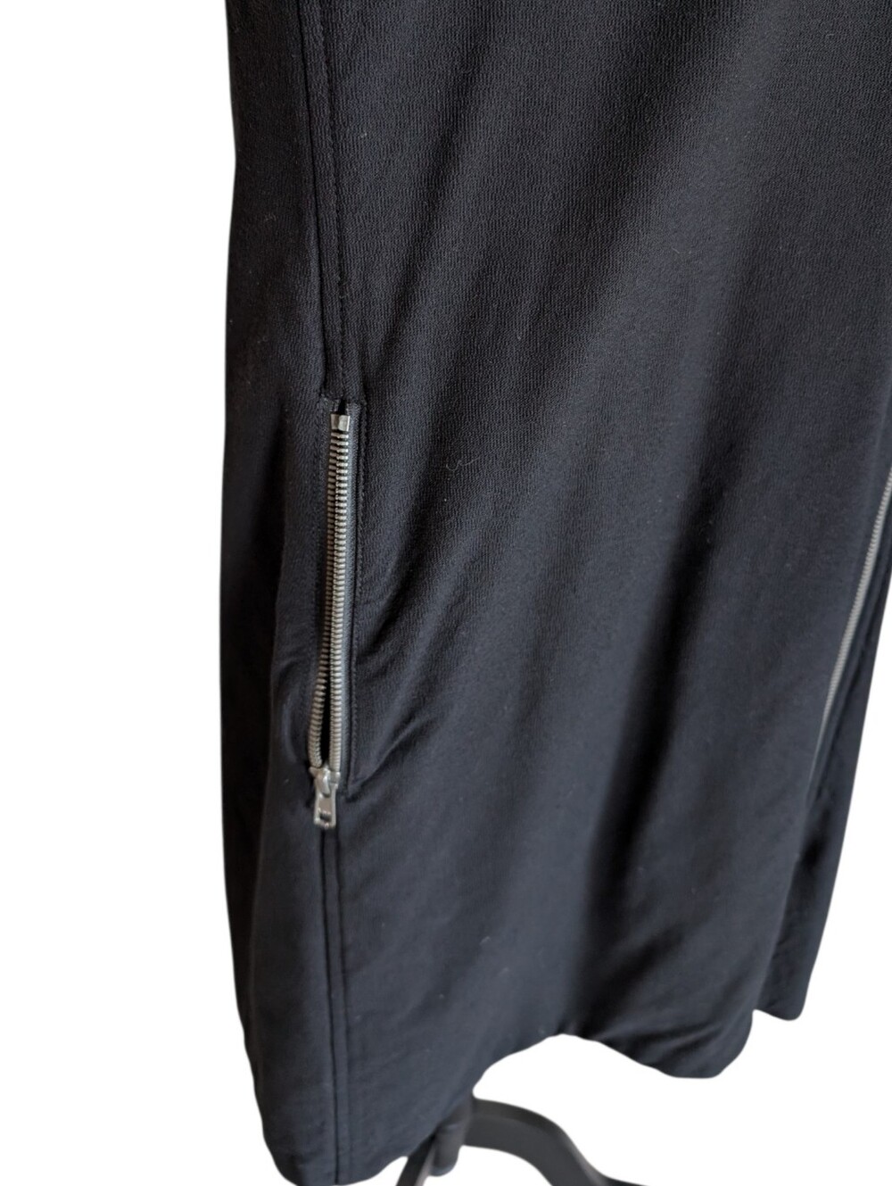 Eileen Fisher Washable Stretch Crepe Asymmetrical Zip Jacket Womens Medium Black - Picture 8 of 11